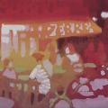 "Un dernier verre" gouache 20x50cm (vue partielle) 2009