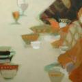 "Les coudes sur la table" toile 87x92cm
