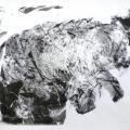 "Grosse bête" monotype 75x56cm