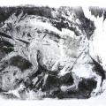 "Ecailles et carapace" monotype 75x56cm