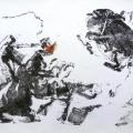 "Attraction terrestre" monotype 75x76cm