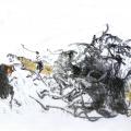 "Quêtes et conquêtes" monotype 75x56cm
