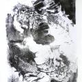 "Hors de la mare" monotype 56x75cm.